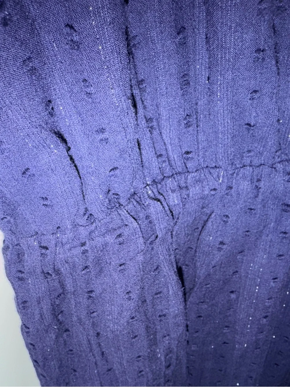 Old Navy Girls XL 16 Navy Textured Cotton Metallic Peasant Dress Long Sleeve